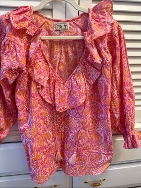 Mille pink and orange cotton top